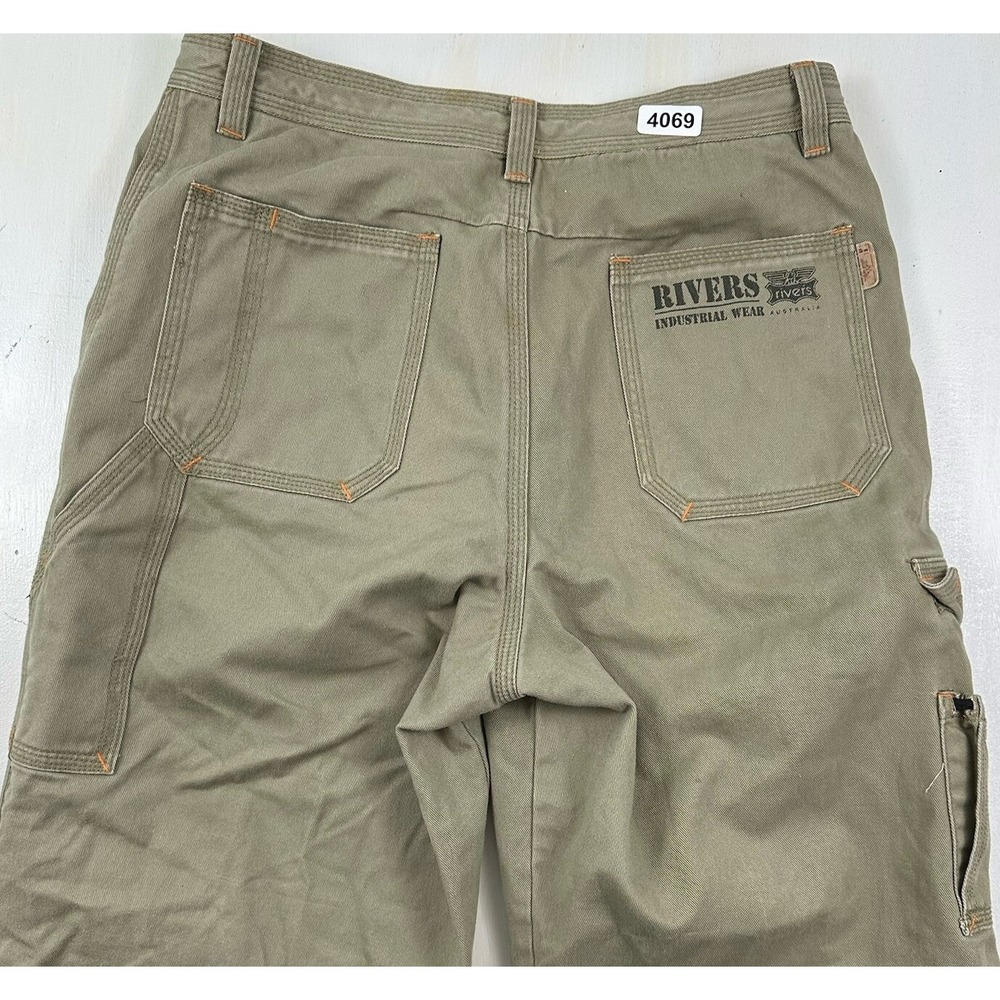 Rivers Industrial Wear Cargo Carpenter Pants 32x30 Men's Canvas Relaxed Loose